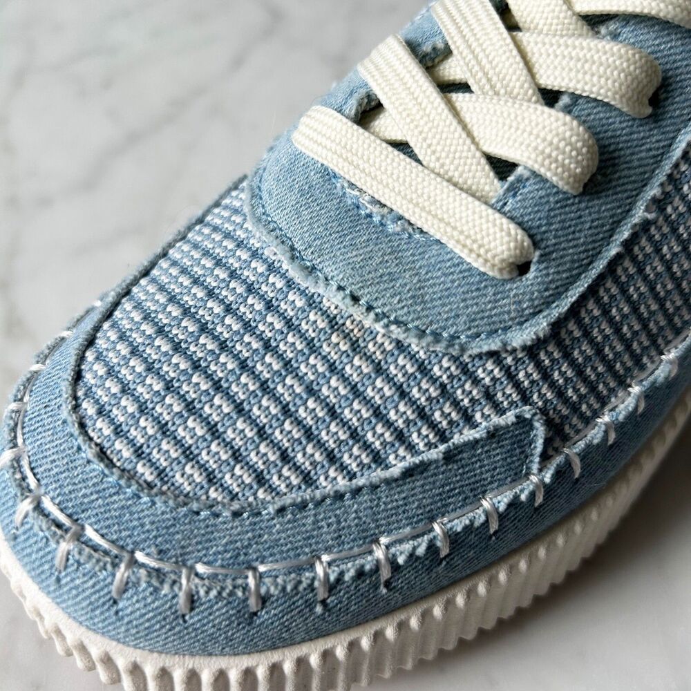 Nicole Miller Brita Platform Wedge Sneakers Blue/White - Women's Size 9 NEW - Picture 9 of 9